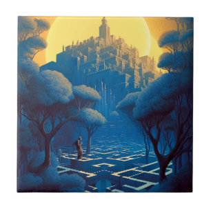 Surreal Maze City Tile