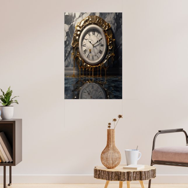 Surreal Melting Clock Poster – Abstract Dream Art (Living Room 3)