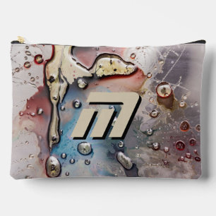 Surreal Metallic Fluid Art Custom Quote Travel Accessory Pouch