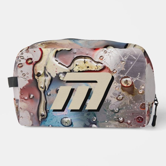 Surreal Metallic Fluid Art Custom Quote Travel Dopp Kit (Front)