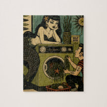 Surreal Mid Century Sea Siren Laundry Day