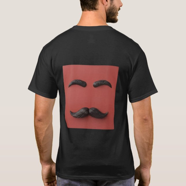 Surreal Minimalist Moustache Tee - Modern Art Grap (Back)