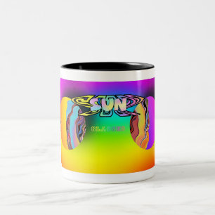 SURREAL MINIMALIST SUN GLASSES Novelty Two-Tone Coffee Mug