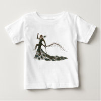 Surreal Monkey Fashion Model in Peacock Feather Go