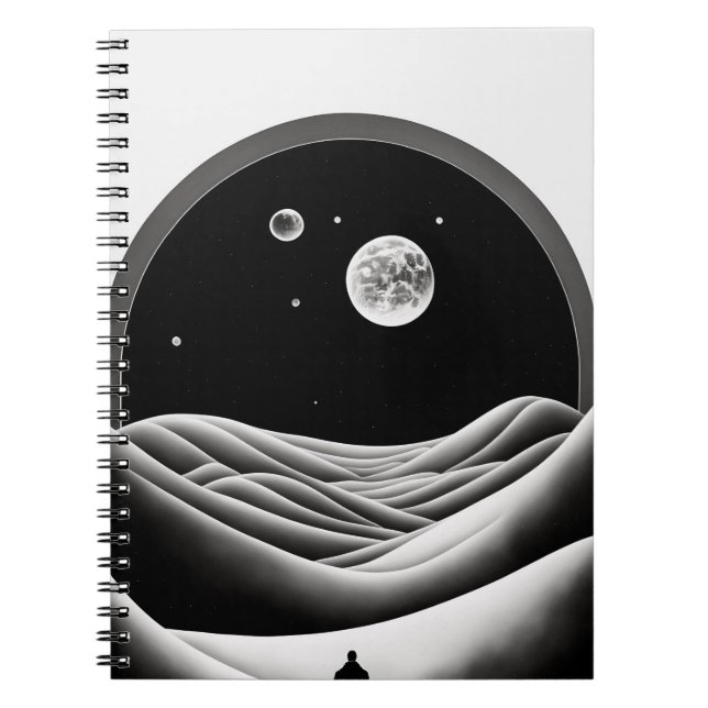 Surreal Moonlit Desert Notebook (Front)