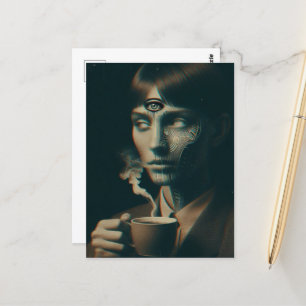 Surreal Morning Coffee Postcard