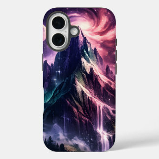 Surreal Mountain Nebula – Cosmic Nature Art Design iPhone 16 Case