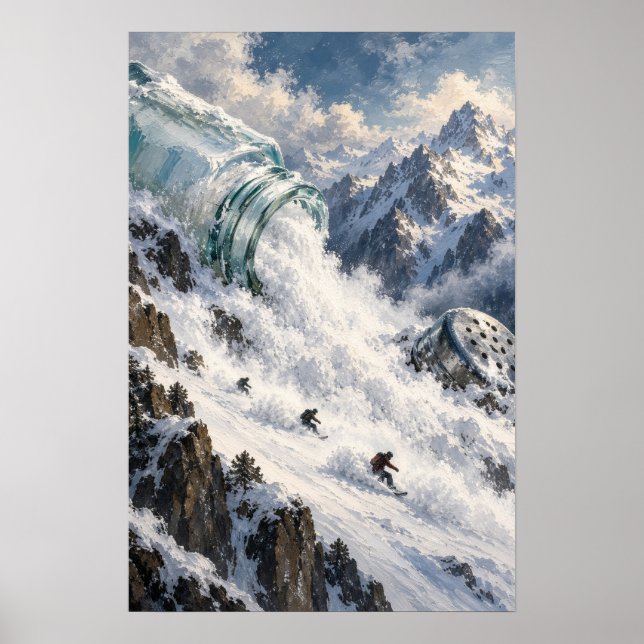 Surreal Mountain Wave Landscape Poster (Front)