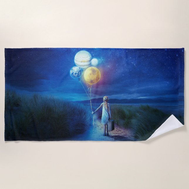 Surreal Moving to Her Future  Beach Towel (Front)