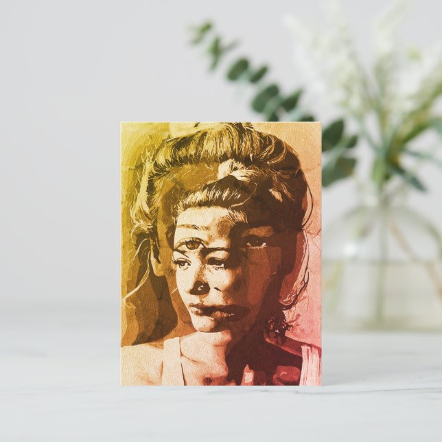 Surreal Multi-Eyed Portrait – Abstract Psychedelic Postcard (Standing Front)