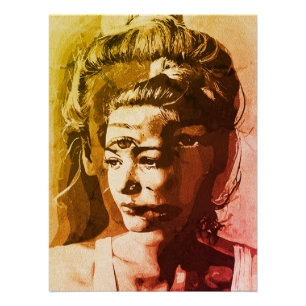 Surreal Multi-Eyed Portrait – Abstract Psychedelic Poster