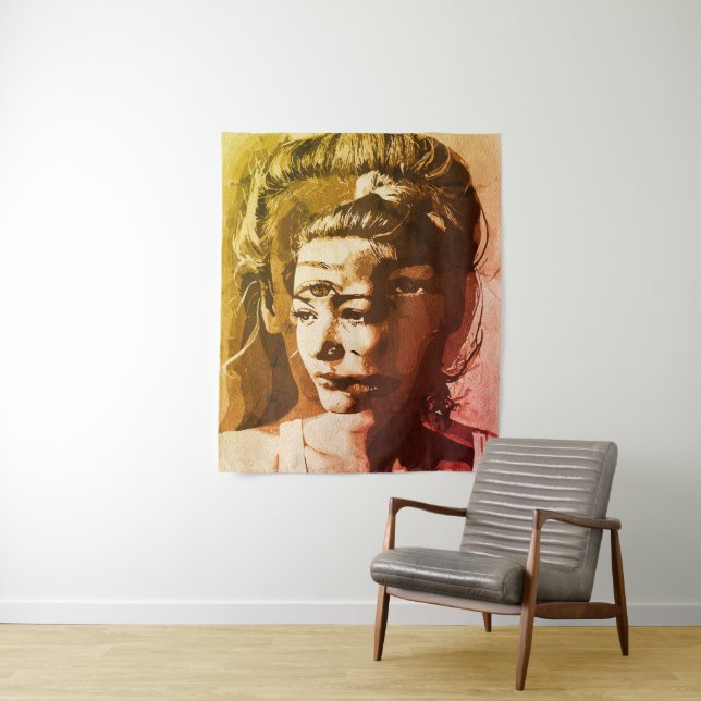 Surreal Multi-Eyed Portrait – Abstract Psychedelic Tapestry (In Situ)