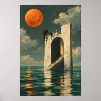 Surreal Ocean Doorway Art Print