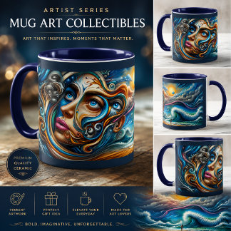Surreal Ocean Dreamscape Abstract Art Coffee Mug