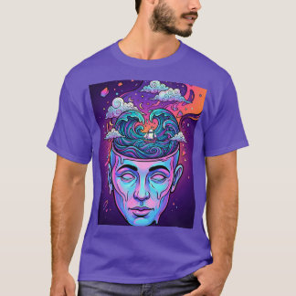 Surreal Ocean Mind Open Head Pop Art T-Shirt