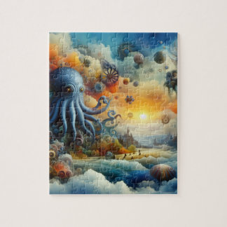 Surreal octopus and underwater scene jigsaw puzzle