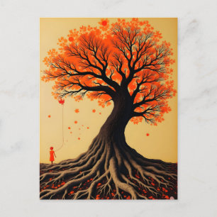 Surreal Orange Tree Postcard
