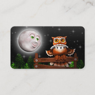 Surreal Owl and Moon Business_cards Business Card