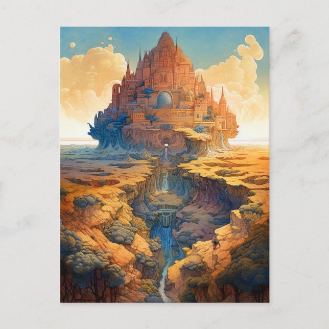 Surreal Palace Landscape Postcard (Front)
