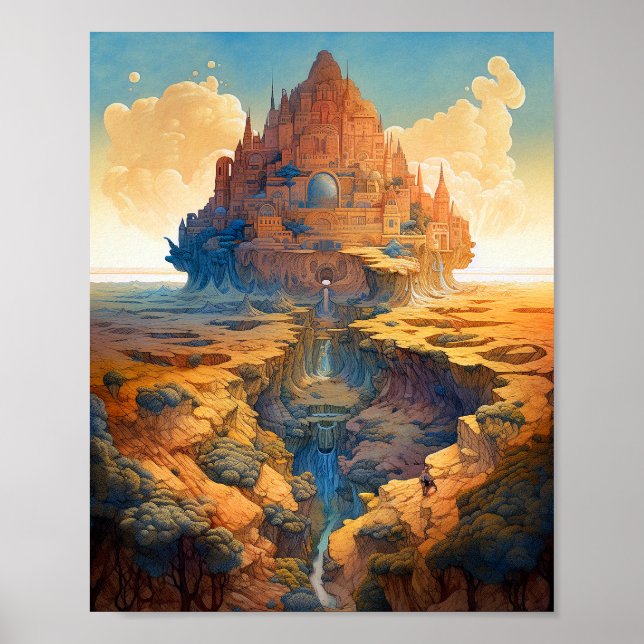 Surreal Palace Landscape Poster (Front)