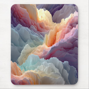 Surreal Pastel Rainbow Mountains Fantasy Landscape Mouse Pad