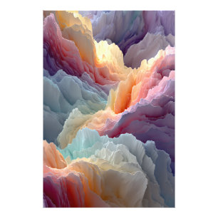 Surreal Pastel Rainbow Mountains Fantasy Landscape Photo Print