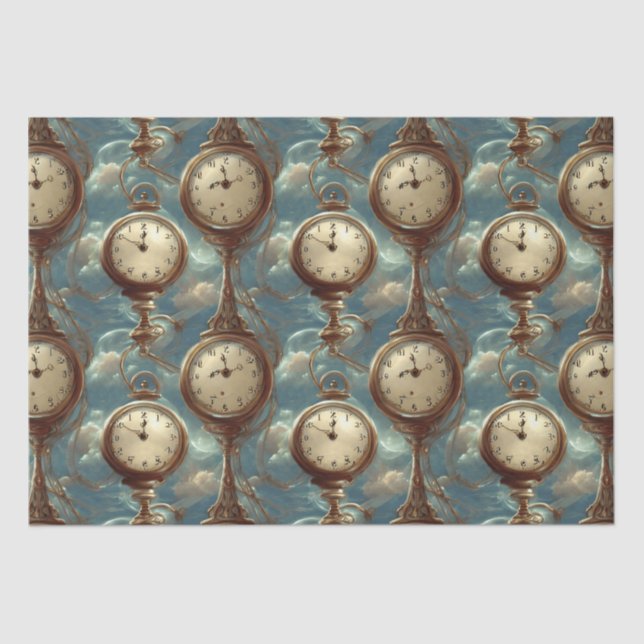 Surreal Pocket Watch Pattern  Tissue Paper (Front)