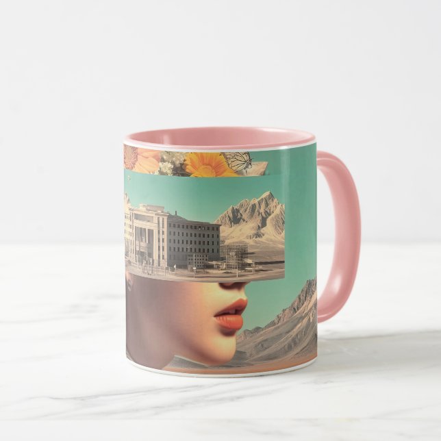 Surreal Portrait with Architectural Landscape Mug (Front Right)