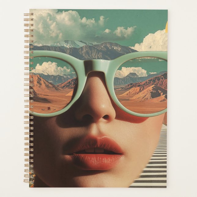 Surreal Portrait With Glasses Reflecting Desert Planner (Front)