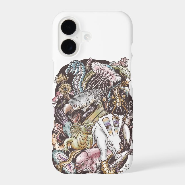 Surreal Prehistoric Creatures Art White Phone Case (Back)