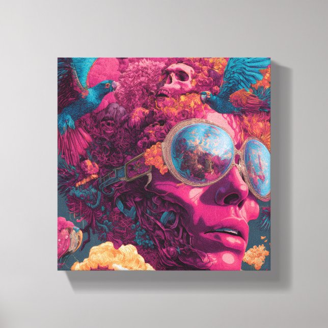 Surreal Psychedelic Wall Art on Stretched canvas (Front)