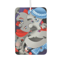 Surreal Puzzle Faces Car Air Freshener