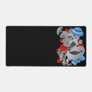 Surreal Puzzle Faces Desk Mat