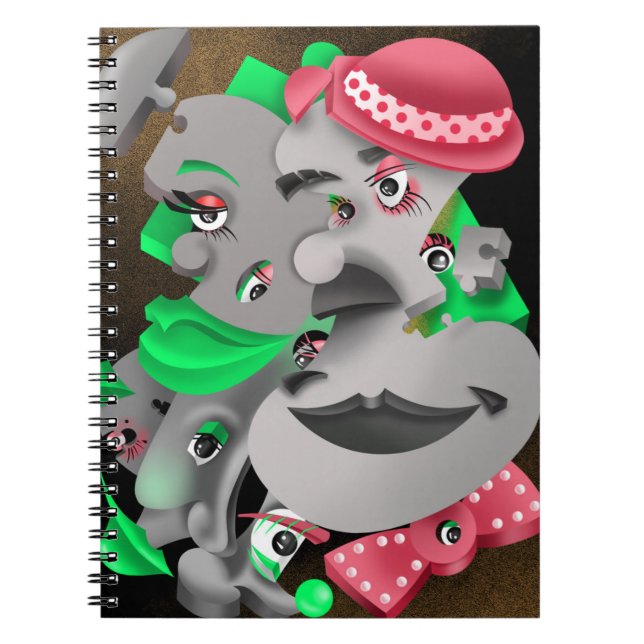 Surreal Puzzle Faces Notebook (Front)