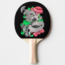 Surreal Puzzle Faces Ping Pong Paddle