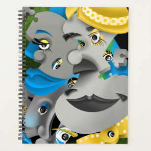 Surreal Puzzle Faces Planner