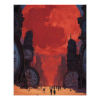 Surreal Red Skull Sky Desert Fantasy Art