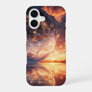 Surreal Reflective Sphere Containing Stars iPhone 16 Case