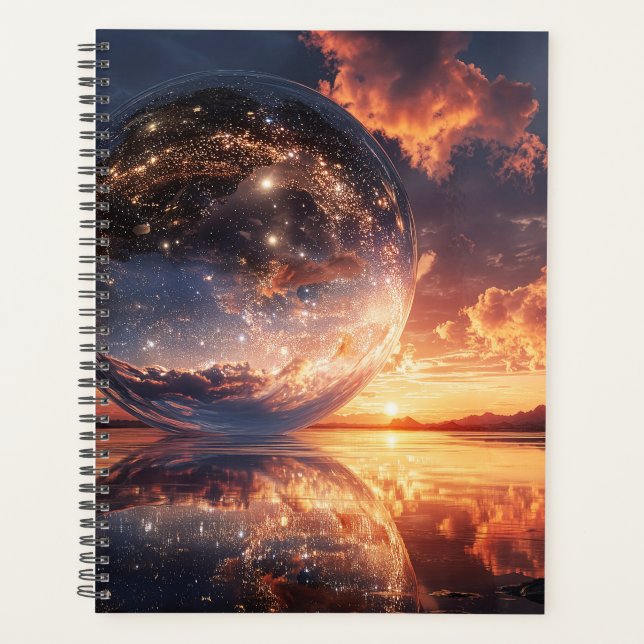 Surreal Reflective Sphere Containing Stars Planner (Front)
