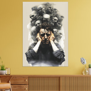 Surreal Scream – Dark Emotional Abstract Painting Canvas Print