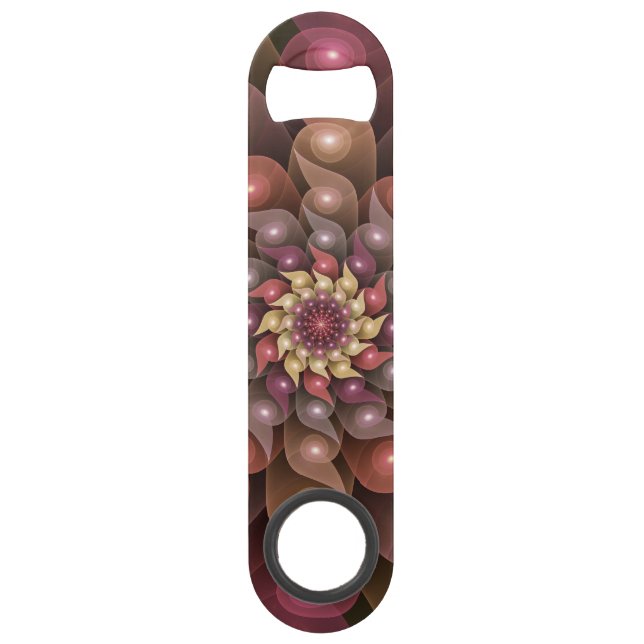 Surreal Shiny Flower Modern Abstract Fractal Art (Front)