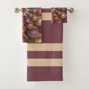 Surreal Shiny Flower Modern Abstract Fractal Art Bath Towel Set