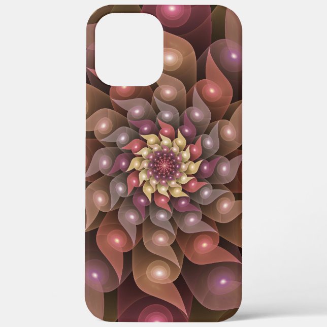 Surreal Shiny Flower Modern Abstract Fractal Art Case-Mate iPhone Case (Back)