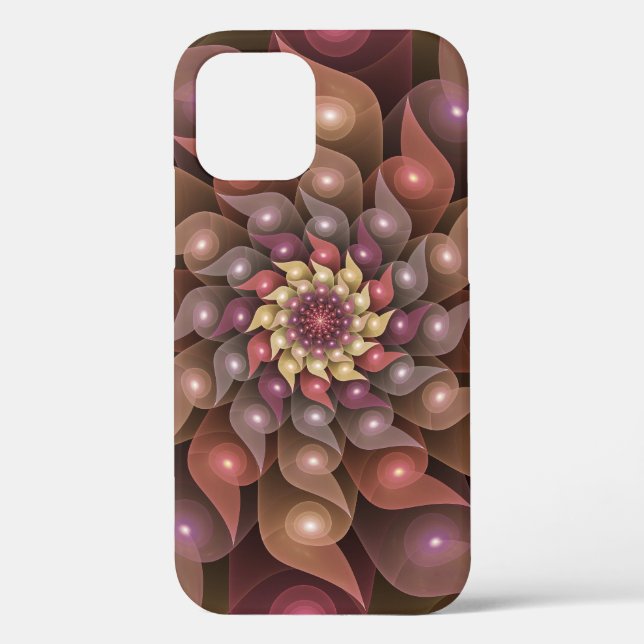 Surreal Shiny Flower Modern Abstract Fractal Art Case-Mate iPhone Case (Back)