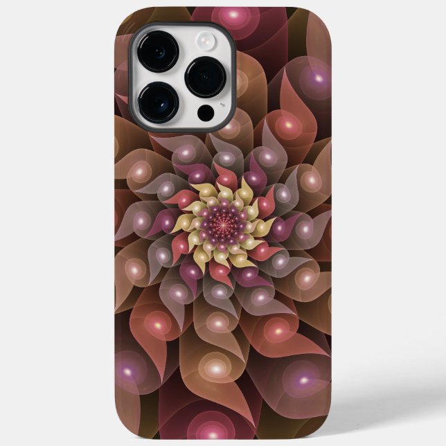 Surreal Shiny Flower Modern Abstract Fractal Art Case-Mate iPhone Case (Back)