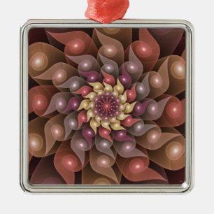 Surreal Shiny Flower Modern Abstract Fractal Art Metal Tree Decoration
