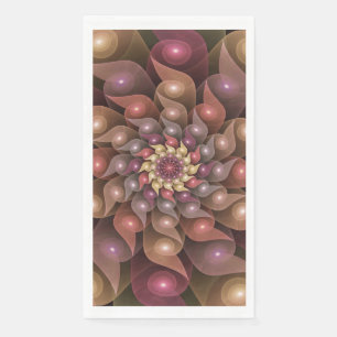 Surreal Shiny Flower Modern Abstract Fractal Art Napkin