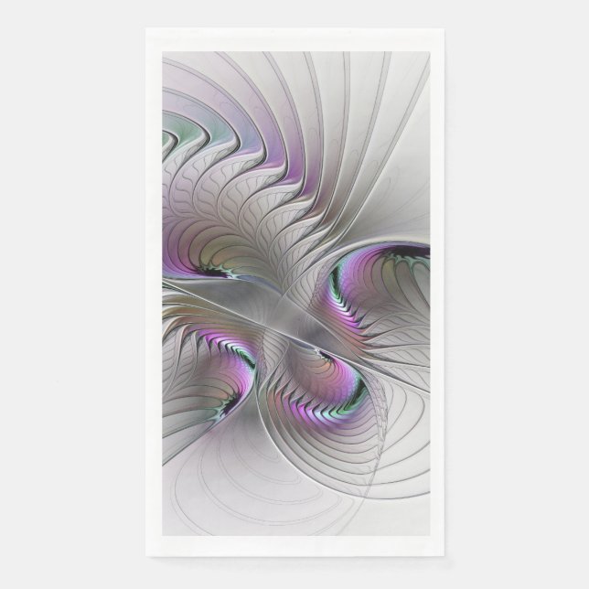 Surreal Shy Beauty Modern Abstract Fractal Art Napkin (Front)