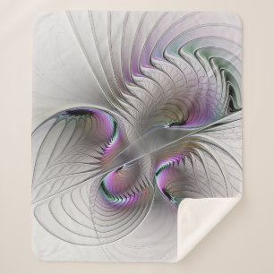 Surreal Shy Beauty Modern Abstract Fractal Art Sherpa Blanket