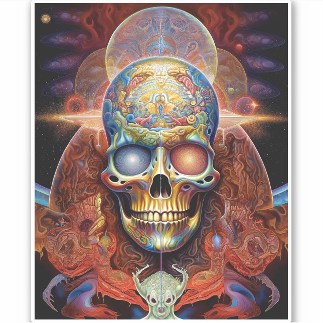 Surreal Skull Colourful Visionary Art (Front)